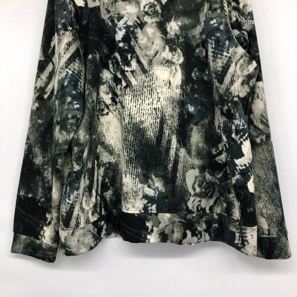 Onque Casuals Black & White Abstract Print Zip Up Sweater size XL - Picture 13 of 16